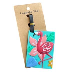 Silicone Flamingo Luggage Travel Tag • NWT